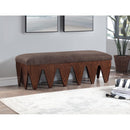  Color_Brown -- Altair Brown Velour Fur Fabric Upholstered Bench IMAGE 2