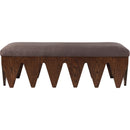  Color_Brown -- Altair Brown Velour Fur Fabric Upholstered Bench IMAGE 3