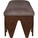 Meridian Altair Brown Velour Fur Fabric Bench IMAGE 4
