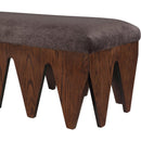  Color_Brown -- Altair Brown Velour Fur Fabric Upholstered Bench IMAGE 5