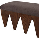  Color_Brown -- Altair Brown Velour Fur Fabric Upholstered Bench IMAGE 6