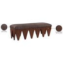  Color_Brown -- Altair Brown Velour Fur Fabric Upholstered Bench IMAGE 8