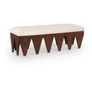 Meridian Altair Cream Velour Fur Fabric Bench IMAGE 1