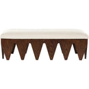  Color_Cream -- Altair Cream Velour Fur Fabric Upholstered Bench IMAGE 3
