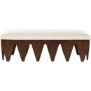 Meridian Altair Cream Velour Fur Fabric Bench IMAGE 3