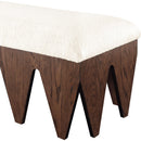  Color_Cream -- Altair Cream Velour Fur Fabric Upholstered Bench IMAGE 5