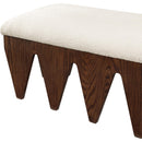  Color_Cream -- Altair Cream Velour Fur Fabric Upholstered Bench IMAGE 6