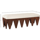  Color_Cream -- Altair Cream Velour Fur Fabric Upholstered Bench IMAGE 7