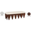  Color_Cream -- Altair Cream Velour Fur Fabric Upholstered Bench IMAGE 8