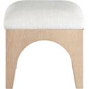 Meridian Lawson Cream Chenille Fabric Ottoman IMAGE 3