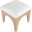  Manufacturer Color_Cream -- Lawson Cream Chenille Fabric Upholstered Ottoman IMAGE 4