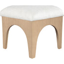 Meridian Lawson Cream Chenille Fabric Ottoman IMAGE 5