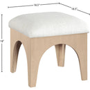 Meridian Lawson Cream Chenille Fabric Ottoman IMAGE 6