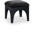 Meridian Lawson Black Chenille Fabric Ottoman IMAGE 1