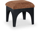 Meridian Lawson Cognac Chenille Fabric Ottoman IMAGE 1