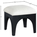 Meridian Lawson Cream Chenille Fabric Ottoman IMAGE 6