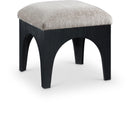 Meridian Lawson Grey Chenille Fabric Ottoman IMAGE 1