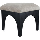Meridian Lawson Grey Chenille Fabric Ottoman IMAGE 5
