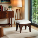 Meridian Lawson Cream Chenille Fabric Ottoman IMAGE 2