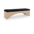  Color_Black -- Meridian Lawson Velour Fur Fabric Upholstered Bench IMAGE 1