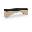  Color_Black -- Meridian Lawson Velour Fur Fabric Upholstered Bench IMAGE 1