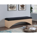  Color_Black -- Meridian Lawson Velour Fur Fabric Upholstered Bench IMAGE 2