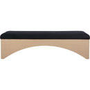  Color_Black -- Meridian Lawson Velour Fur Fabric Upholstered Bench IMAGE 3