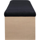  Color_Black -- Meridian Lawson Velour Fur Fabric Upholstered Bench IMAGE 4