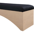  Color_Black -- Meridian Lawson Velour Fur Fabric Upholstered Bench IMAGE 5