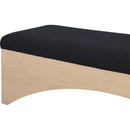  Color_Black -- Meridian Lawson Velour Fur Fabric Upholstered Bench IMAGE 6