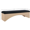  Color_Black -- Meridian Lawson Velour Fur Fabric Upholstered Bench IMAGE 7