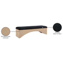 Color_Black -- Meridian Lawson Velour Fur Fabric Upholstered Bench IMAGE 8