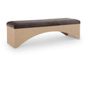  Color_Brown -- Lawson Brown Velour Fur Fabric Upholstered Bench IMAGE 1