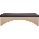 Meridian Lawson Brown Velour Fur Fabric Bench IMAGE 3