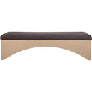  Color_Brown -- Lawson Brown Velour Fur Fabric Upholstered Bench IMAGE 3