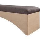  Color_Brown -- Lawson Brown Velour Fur Fabric Upholstered Bench IMAGE 5