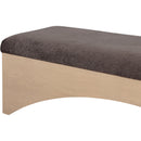  Color_Brown -- Lawson Brown Velour Fur Fabric Upholstered Bench IMAGE 6