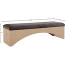  Color_Brown -- Lawson Brown Velour Fur Fabric Upholstered Bench IMAGE 7