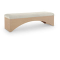  Color_Cream -- Lawson Cream Velour Fur Fabric Upholstered Bench IMAGE 1