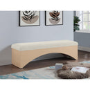  Color_Cream -- Lawson Cream Velour Fur Fabric Upholstered Bench IMAGE 2