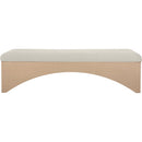  Color_Cream -- Lawson Cream Velour Fur Fabric Upholstered Bench IMAGE 3