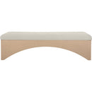 Meridian Lawson Cream Velour Fur Fabric Bench IMAGE 3