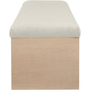  Color_Cream -- Lawson Cream Velour Fur Fabric Upholstered Bench IMAGE 4