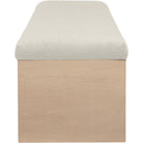 Meridian Lawson Cream Velour Fur Fabric Bench IMAGE 4