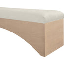  Color_Cream -- Lawson Cream Velour Fur Fabric Upholstered Bench IMAGE 5