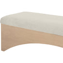  Color_Cream -- Lawson Cream Velour Fur Fabric Upholstered Bench IMAGE 6