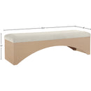  Color_Cream -- Lawson Cream Velour Fur Fabric Upholstered Bench IMAGE 7