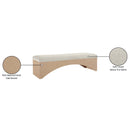  Color_Cream -- Lawson Cream Velour Fur Fabric Upholstered Bench IMAGE 8