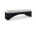  Color_Beige -- Meridian Lawson Velour Fur Fabric Upholstered Bench IMAGE 1