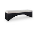 Meridian Lawson Beige Velour Fur Fabric Bench IMAGE 1